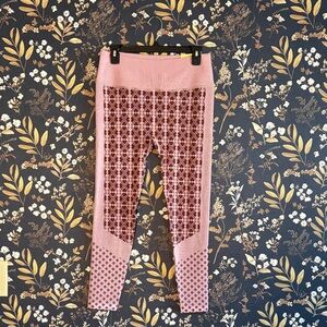 All In Motion Women's Seamless High-Rise Printed Maroon Light Pink Leggings L